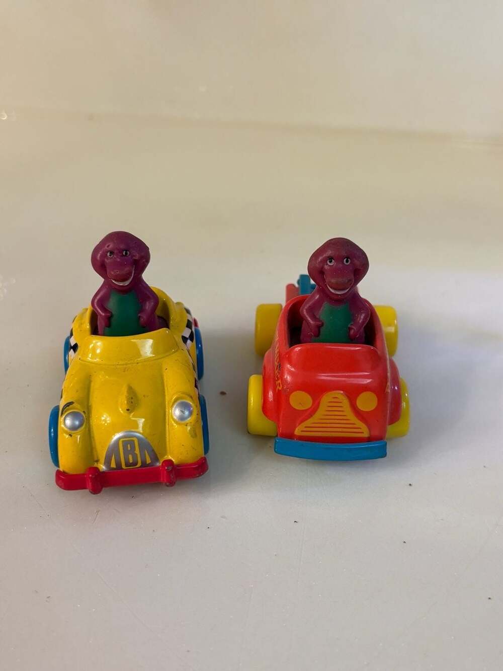 1993 The Lyons Group Barney the Dinosaur Diecast Taxi and Mixer Truck Lot